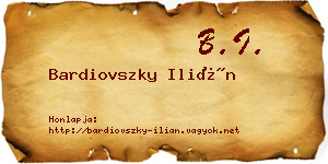 Bardiovszky Ilián névjegykártya